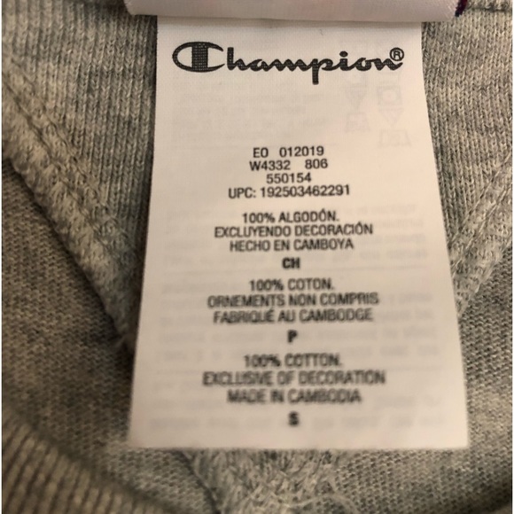 Rare HTF Champion 100th Anniversary GRAY Embroidery Logo T-Shirt Men's Small - Picture 8 of 10